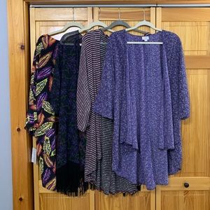 Lot of 4 Plus Size Lularoe Kimonos 🌺